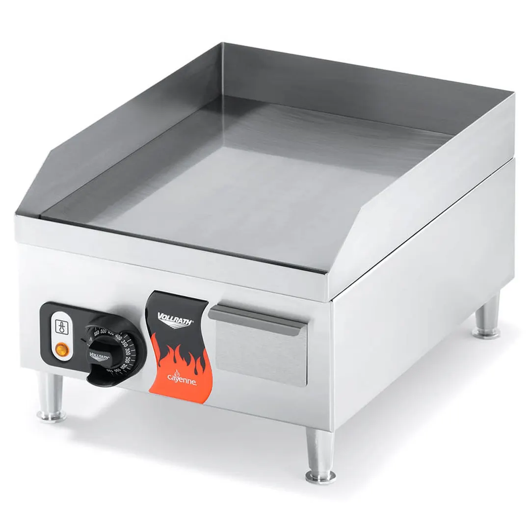 Vollrath 40715 14" Countertop Electric Griddle with 14.25" x 16.5" Surface, Thermostatic Controls, 120v/1ph