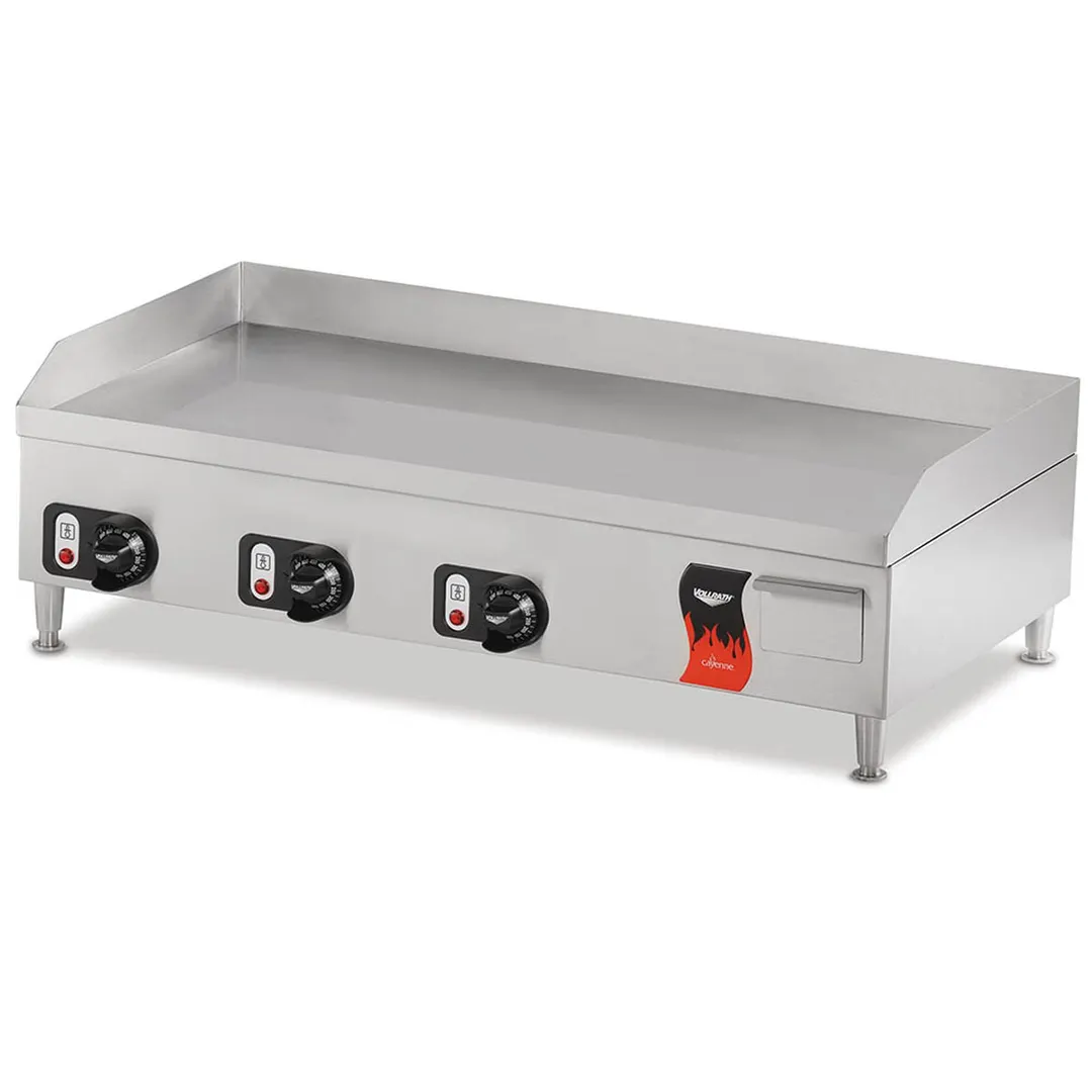 Vollrath 40717 36" Countertop Electric Griddle with 36" x 16.5" Surface, Thermostatic Controls, 220v/1ph