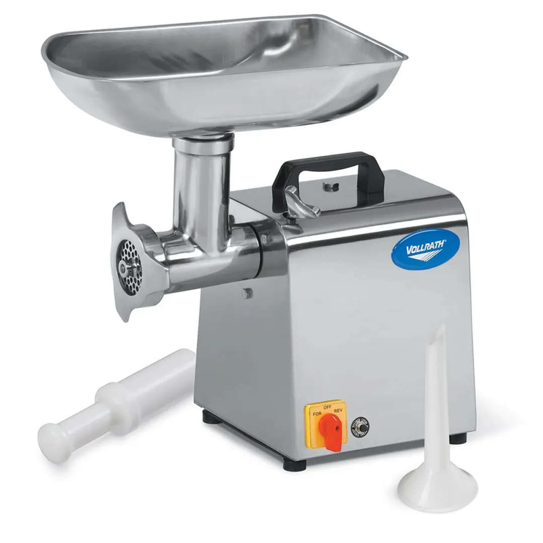 Vollrath 40743 Meat Grinder, #12 HUB, 1 HP, 264 lbs/hr, Stainless, 2-1/4" Chute, 1/8" & 5/16" Plates