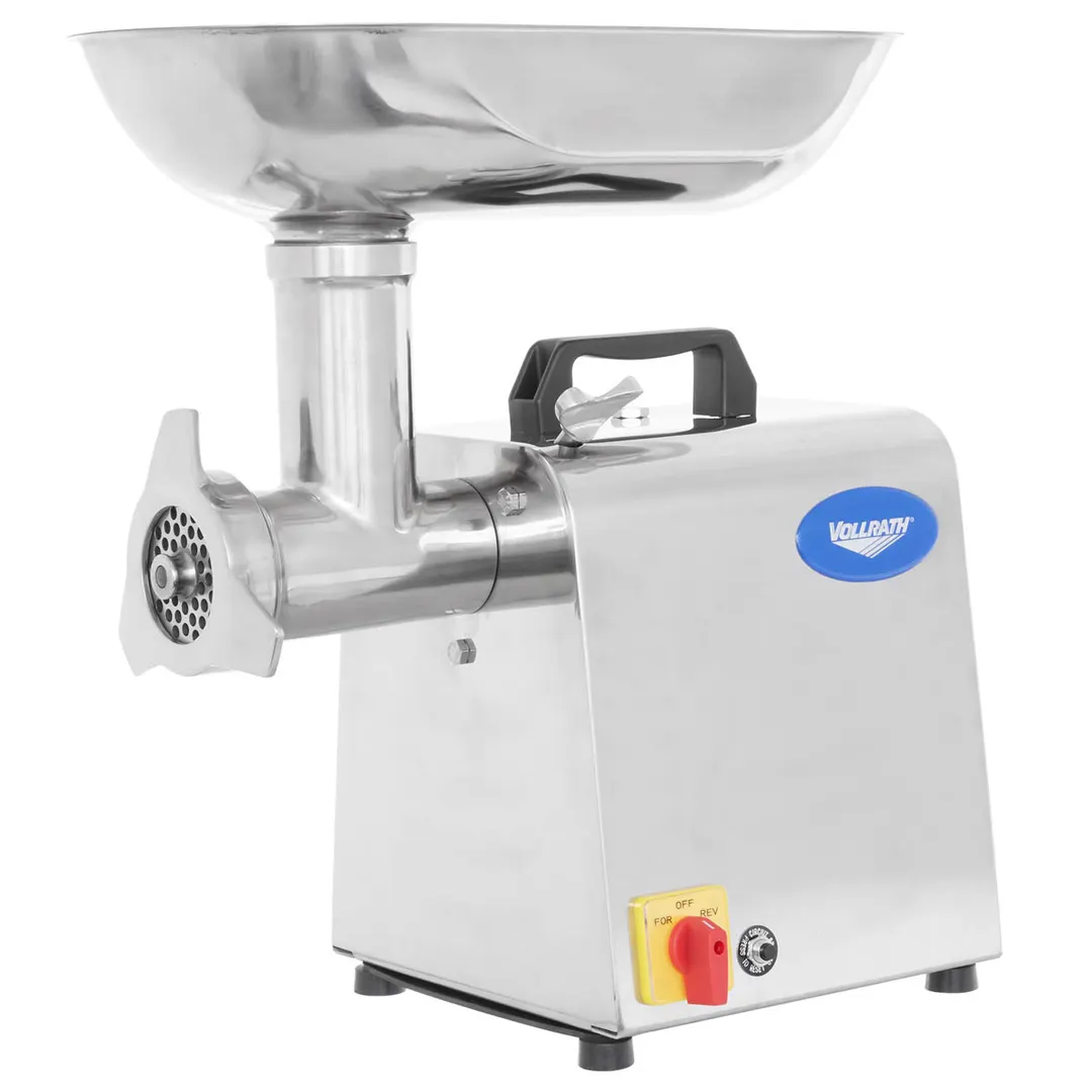 Vollrath 40743 Meat Grinder, #12 HUB, 1 HP, 264 lbs/hr, Stainless, 2-1/4" Chute, 1/8" & 5/16" Plates