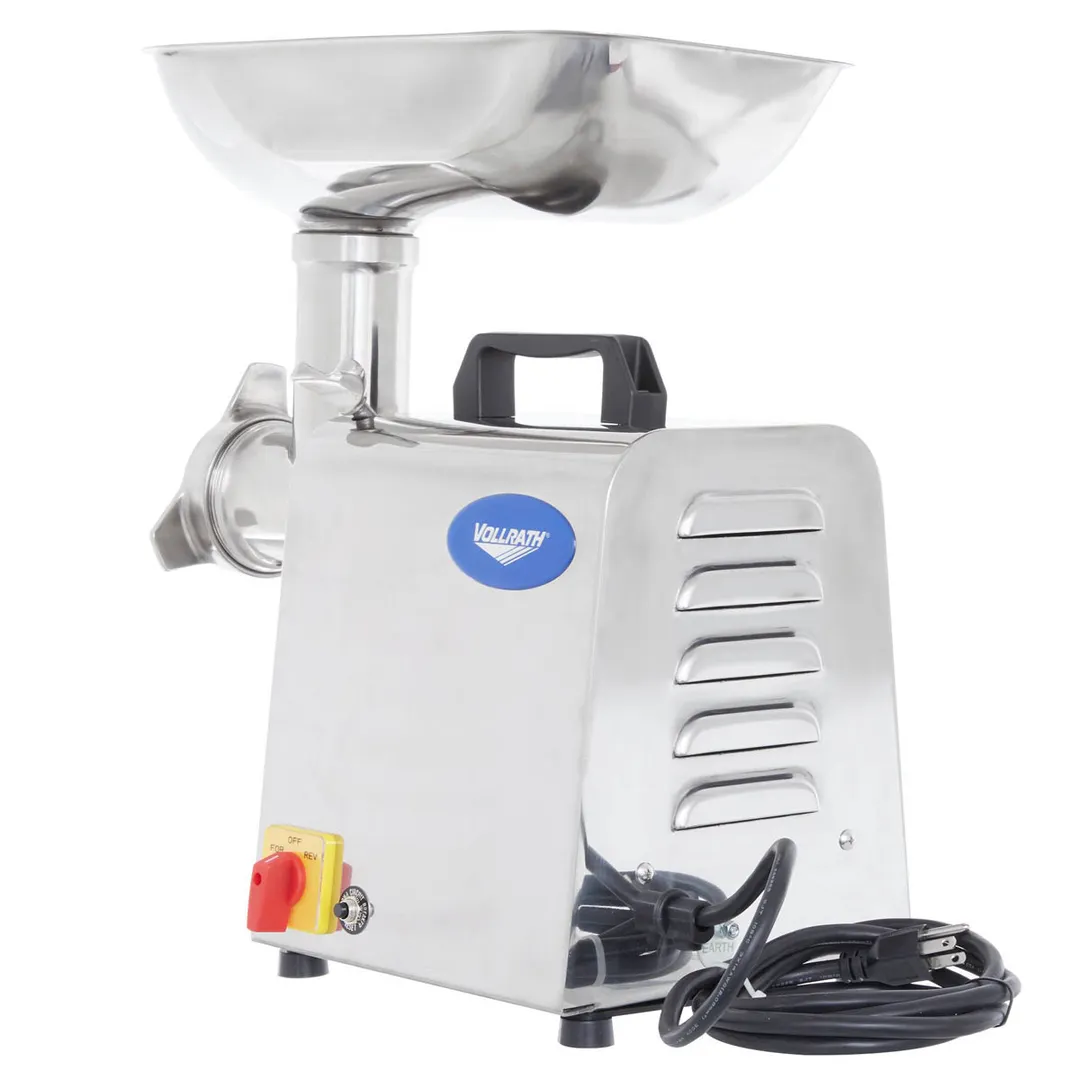 Vollrath 40743 Meat Grinder, #12 HUB, 1 HP, 264 lbs/hr, Stainless, 2-1/4" Chute, 1/8" & 5/16" Plates