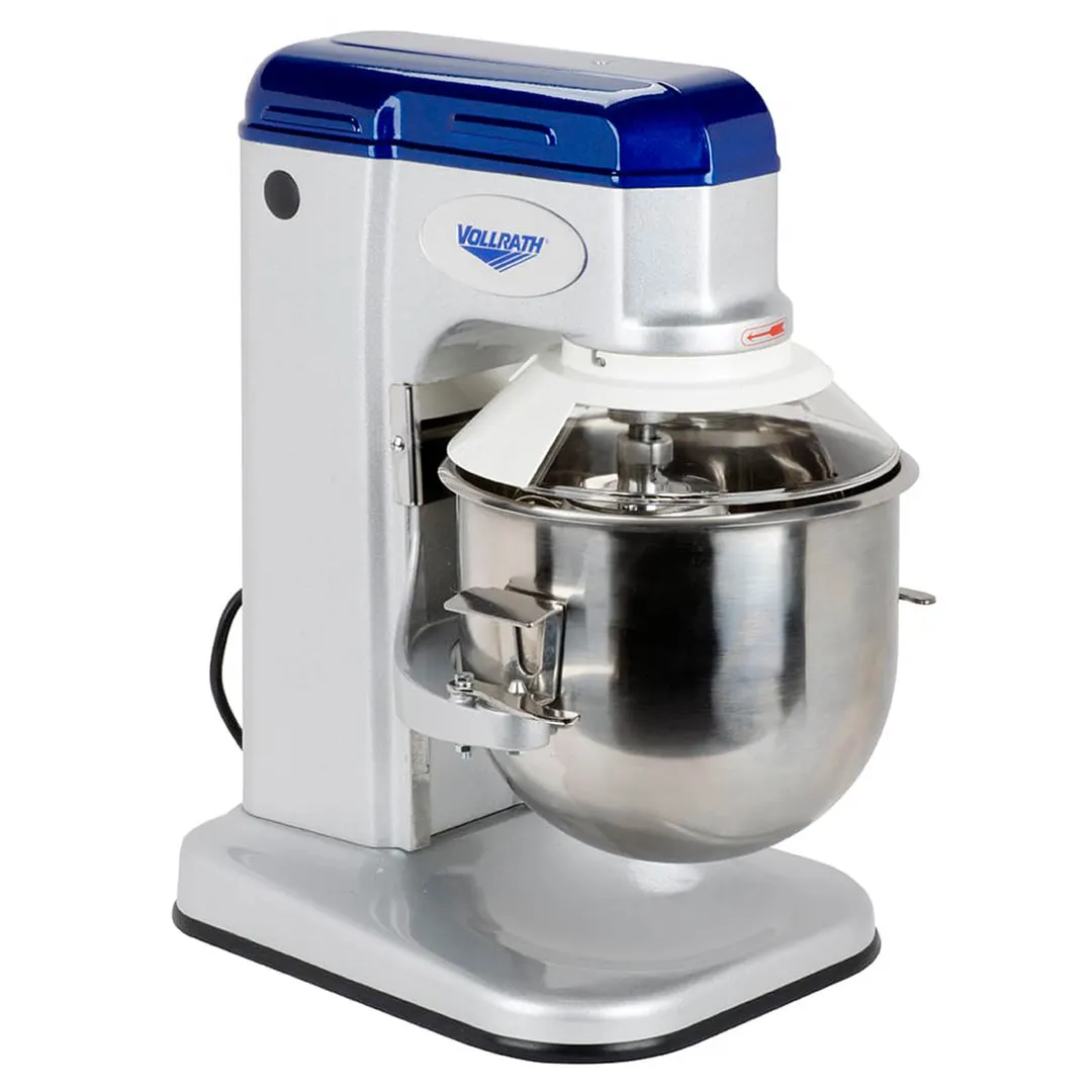Vollrath 40756 Countertop 10 qt Planetary Mixer w/ Timer, Guard and Standard Attachments, 5-Speed, 1/3 hp