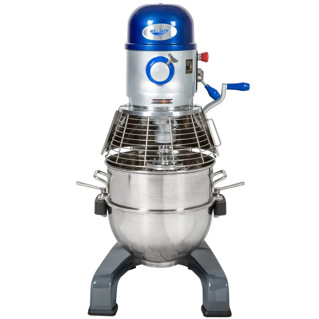 Vollrath 40759 Floor Model 40 qt Planetary Mixer w/ Timer, Guard and Standard Attachments, #12 HUB, 3-Speed, 1-1/2 hp