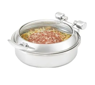 Vollrath 46125 Intrigue Induction Chafer Round, 6 Qt, 15½" × 3‑5/32" 18‑8 Stainless, Lid, Feet