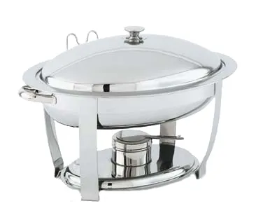 Vollrath 46501 Orion Oval Chafer, 4 Quart Mirror Finish 18/8 Steel, 18-1/2" x 15-1/4", Cover Holder