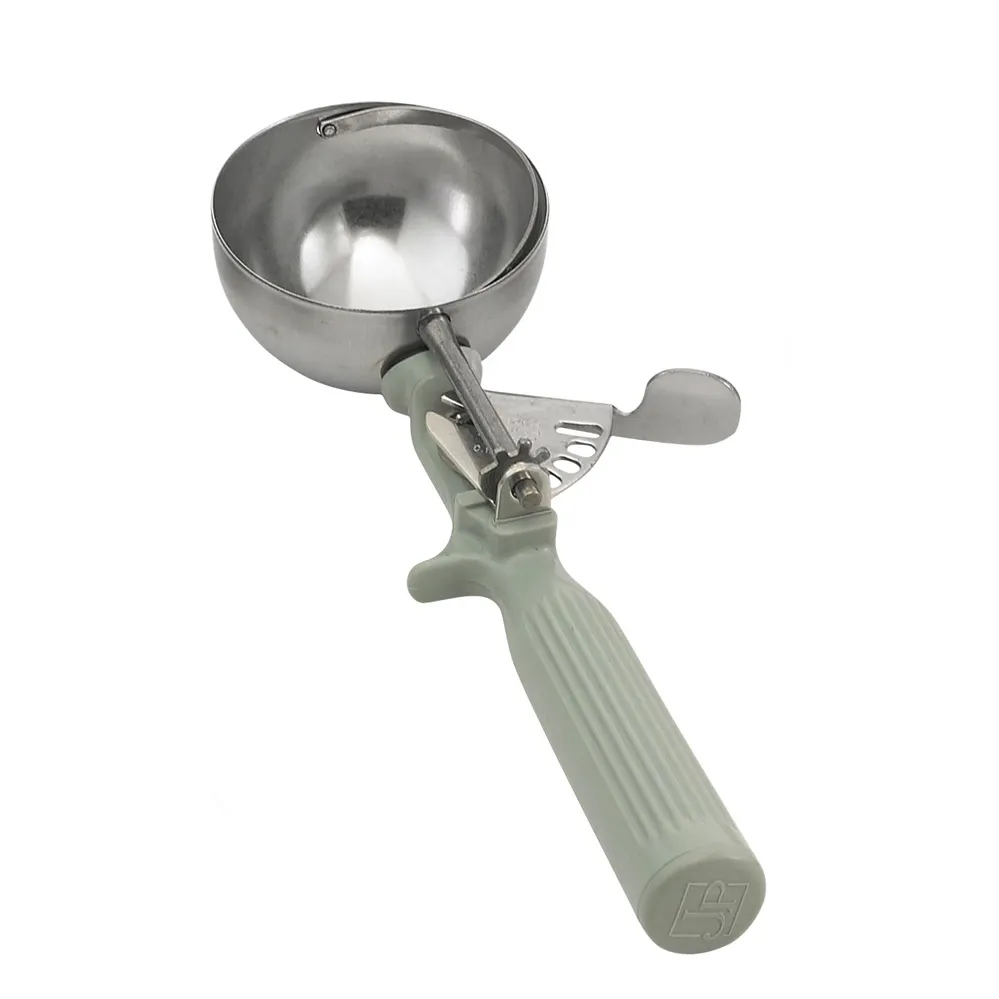 Vollrath 47140 Disher, Round Bowl, Size 8, 4 Oz Capacity, Stainless Steel, Gray Handle