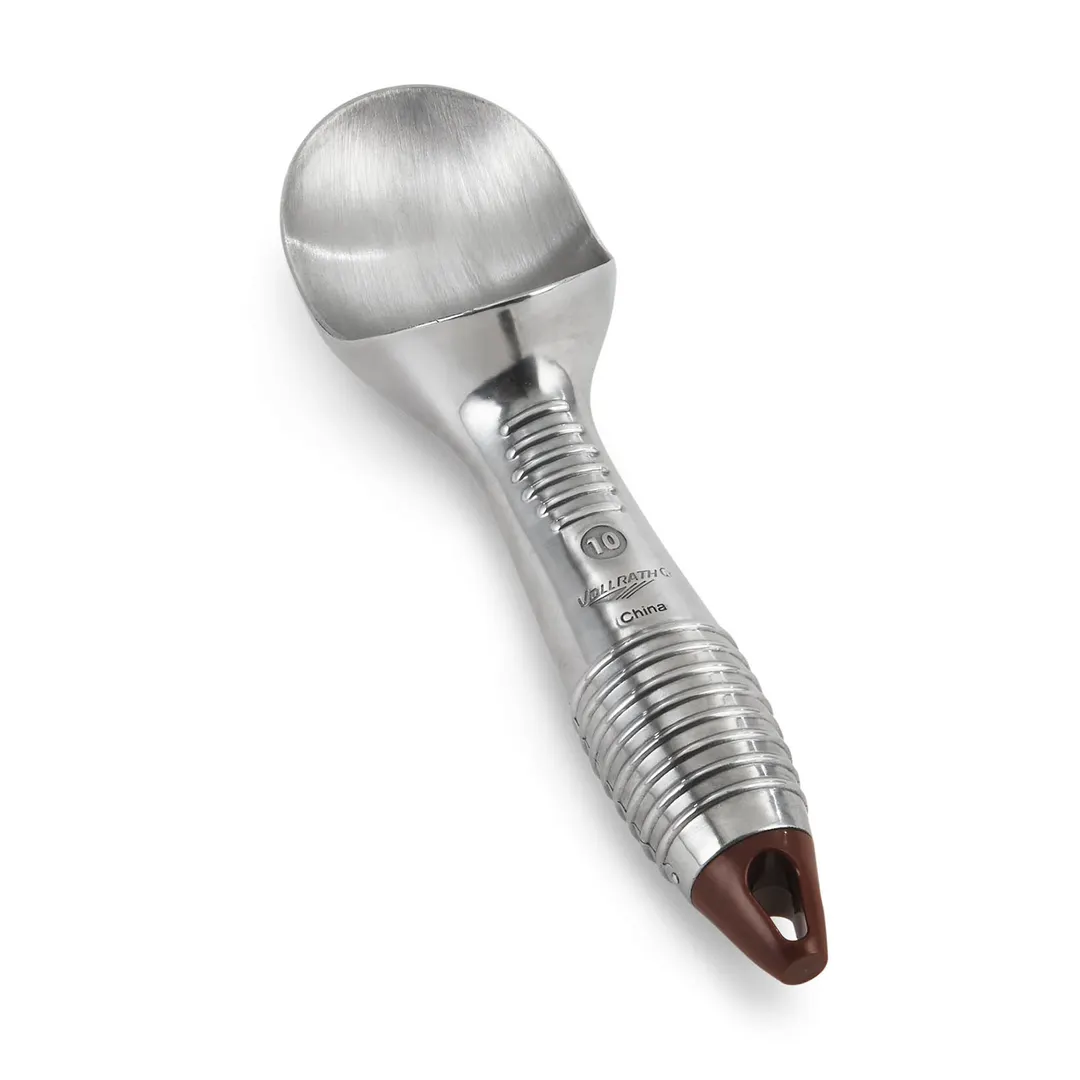 Vollrath 47274 Ice Cream Scoop, 4 oz Capacity, #10 Dipper, Brown Aluminum, Ergonomic Handle, NSF