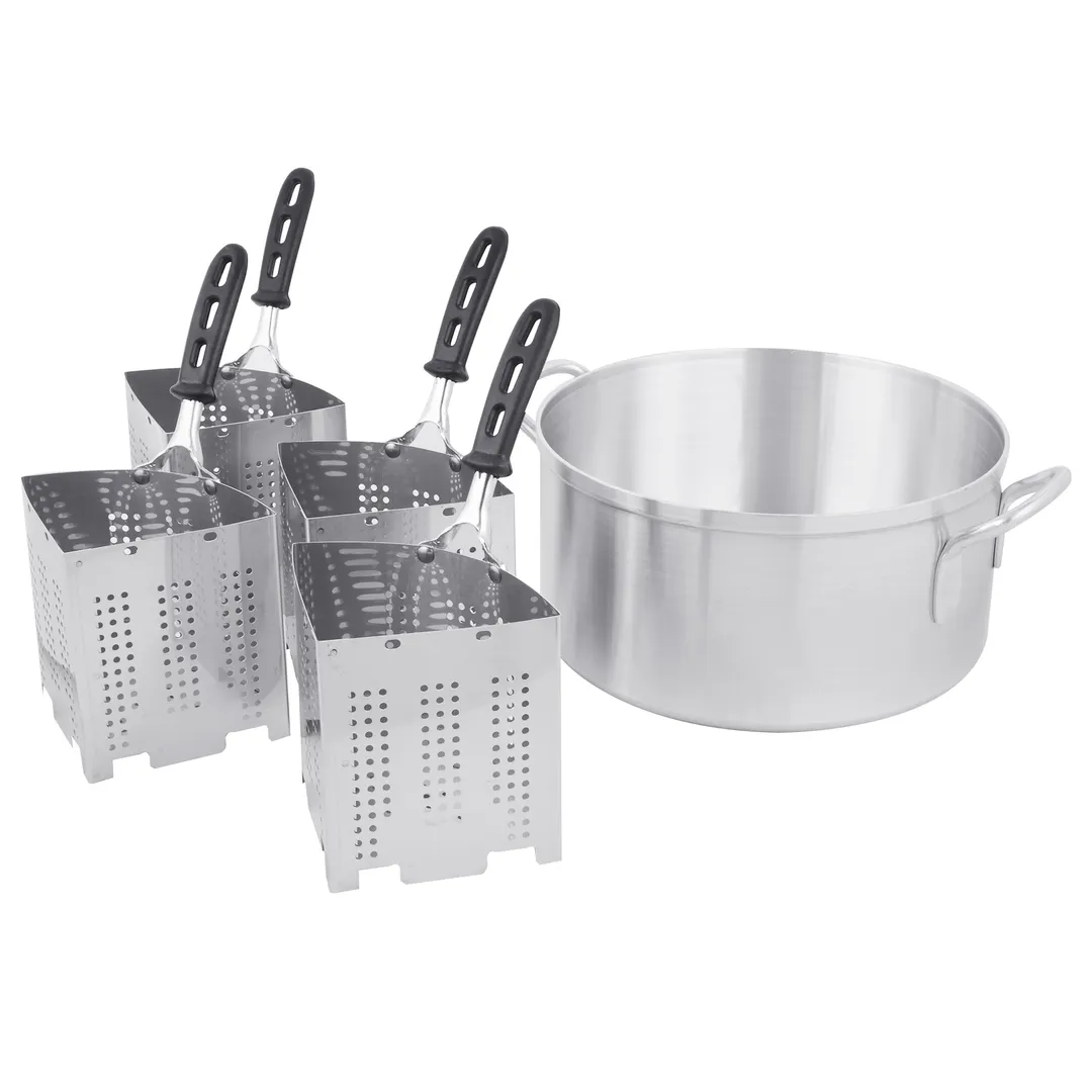 Vollrath 682114 Wear-Ever Steamer/Boiler Set, 18.5 qt Pot & Four 3 qt Inset Pans, NSF, Made in USA