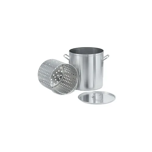 Vollrath 68272 Steamer/Boiler, 60 Qt Aluminum, 10‑Ga., NSF, 3/8" Embossed Feet, Basket And Cover