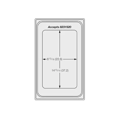 Vollrath 8240516 Miramar Template, Rectangle 3/4 Pan, Stainless Steel Finish, NSF, Made in USA
