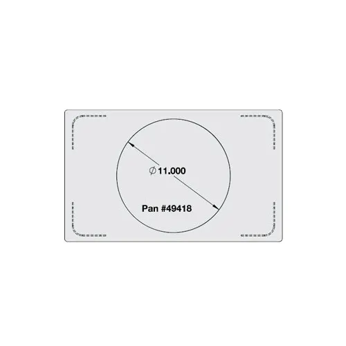 Vollrath 8242616 Miramar Template, Stainless Steel, 21-1/8" x 12-3/4", 1 Large Round Cutout
