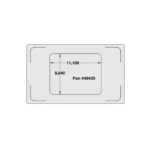 Vollrath 8242816 Miramar Template, Stainless Steel, 21-1/8" x 12-3/4", 1 Small Food Pan Cutout