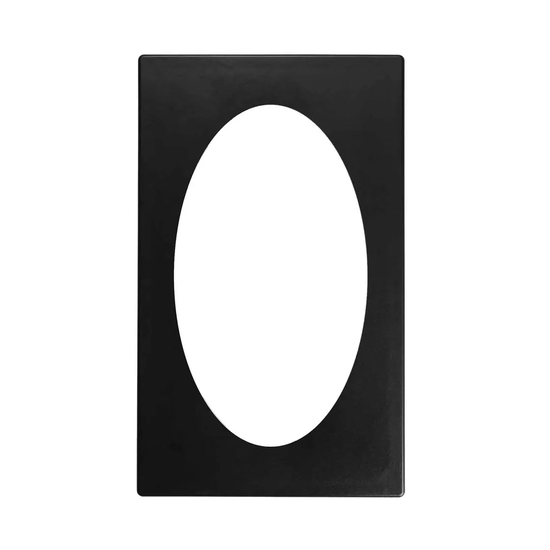 Vollrath 8243618 Miramar Template, 12-3/4"W x 21-1/8"D, Plastic, Black Finish, Oval Cutout