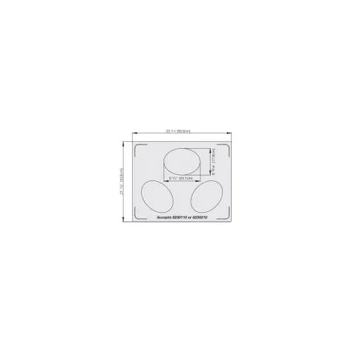 Vollrath 8250114 Miramar Double Well Template, 3 Small Ovals, Steel, Fits 21‑1/8" x 25‑3/4"