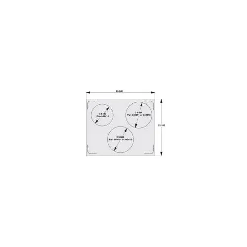 Vollrath 8250614 Miramar Double Template, SS,3 Round Cutouts,Fits 49410/49413/49411,21‑1/8"×25‑3/4"