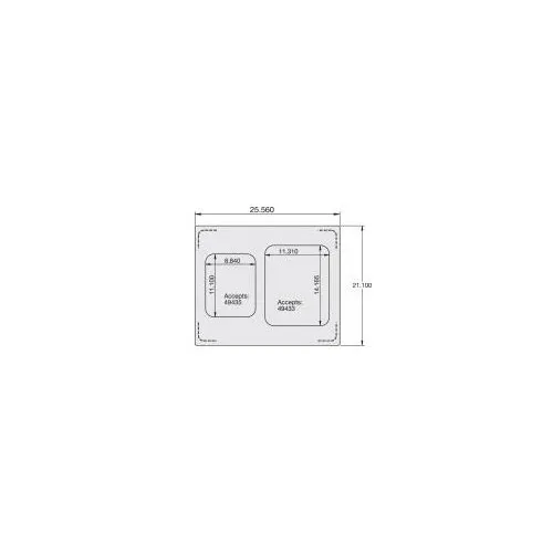 Vollrath 8250816 Miramar Double Size Template, Stainless Steel, 2 Pan Cutouts, 21-1/8" x 25-3/4"