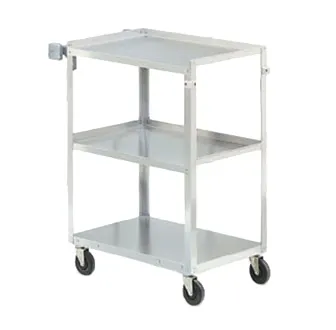Vollrath 97125 Stainless Steel 3 Shelf Utility Cart w/ 400 lb Capacity - 27.5 x 15.5 x 32.625