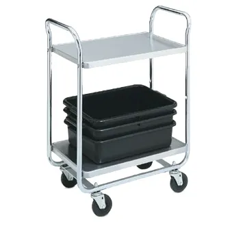 Vollrath 97160 Chrome Plated Two-Shelf Thrift-I-Cart - 31.5 x 16 x 36.5