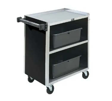 Vollrath 97181 Stainless Steel 3 Shelf Bussing Cart w/ Black Vinyl Finish - 30.8 x 17.7 x 33.7