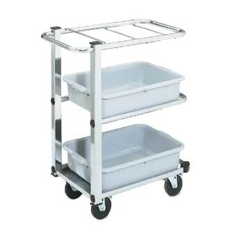 Vollrath 97186 Three-Shelf Cantilevered Bussing Cart - 26.62 x 15.75 x 34.5