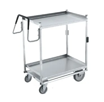 Vollrath 97205 Heavy-Duty Stainless Steel 2-Shelf Utility Cart w/ 20" x 30" Shelves