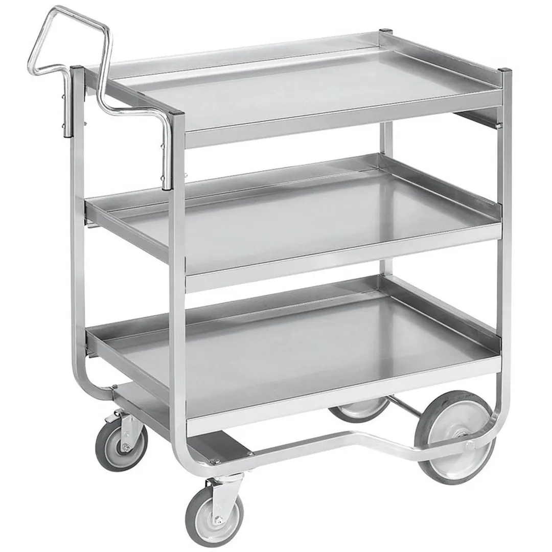 Vollrath 97211 Heavy-Duty Stainless Steel 3 Shelf Utility Cart - 42.25 x 21.14 x 42.03