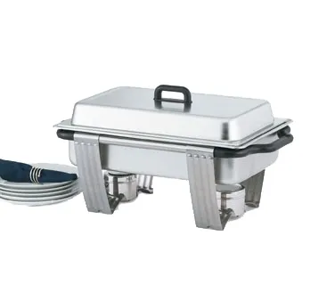 Vollrath 99860 Dakota™ Chafer, 9‑Quart 18/8 Rectangular, 2½" Food Pan, Water Pan & Dome Cover