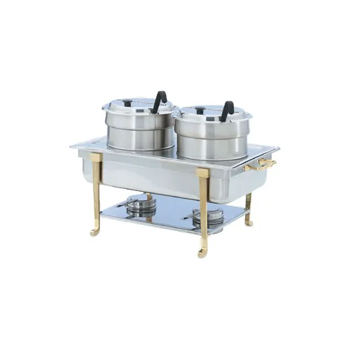 Vollrath 99880 Double Soup – SS Chafer Fit, Plate/Rings, 2×7¼‑Qt Insets & 2×4 oz Ladles– Made in USA