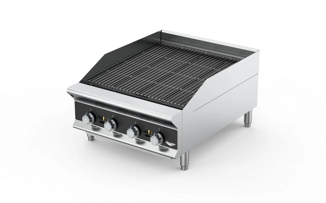 Vollrath CBGHD-60 60" Countertop Heavy Duty Gas Radiant/Lava Rock Charbroiler, 200.000 BTU