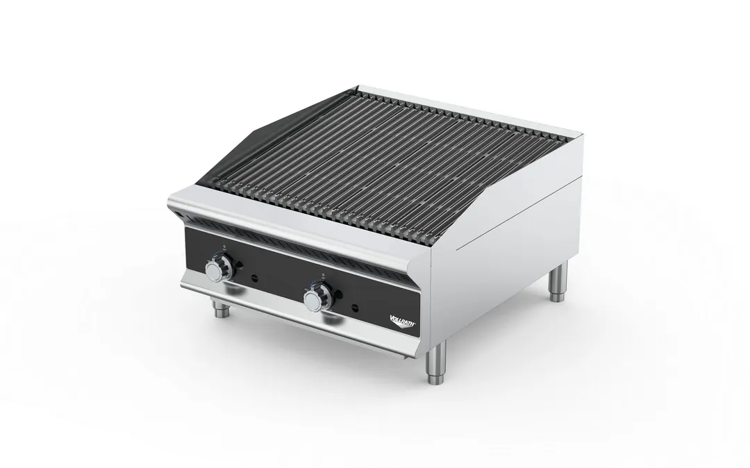 Vollrath CBGMD-12 12" Countertop Medium Duty Gas Radiant/Lava Rock Charbroiler, 40.000 BTU