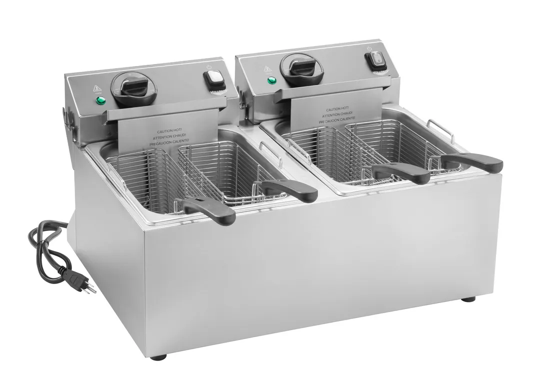 Vollrath CF2-1800DUAL Split Pot Countertop Electric Fryer w/ 4 Small Baskets, 20-Lb. Capacity