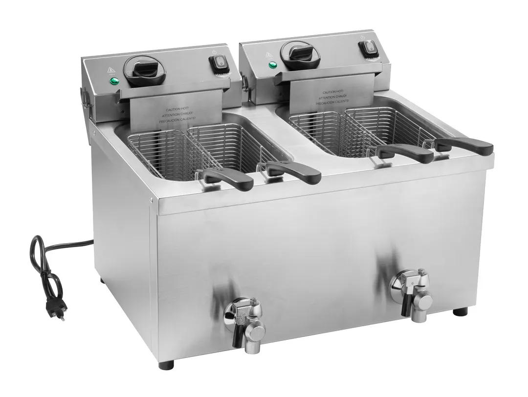 Vollrath CF2-3600DUAL Split Pot Countertop Electric Fryer w/ 4 Small Baskets, 20-Lb. Capacity