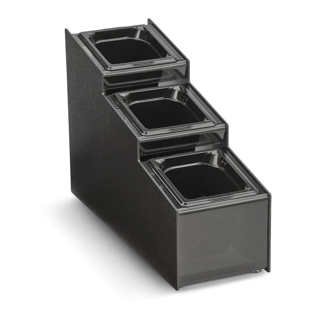 Vollrath CTCPAN3-6 Countertop Condiment Organizer, 7-11/16"W x 21"D x 14-5/8"H, Black ABS Acrylic, NSF