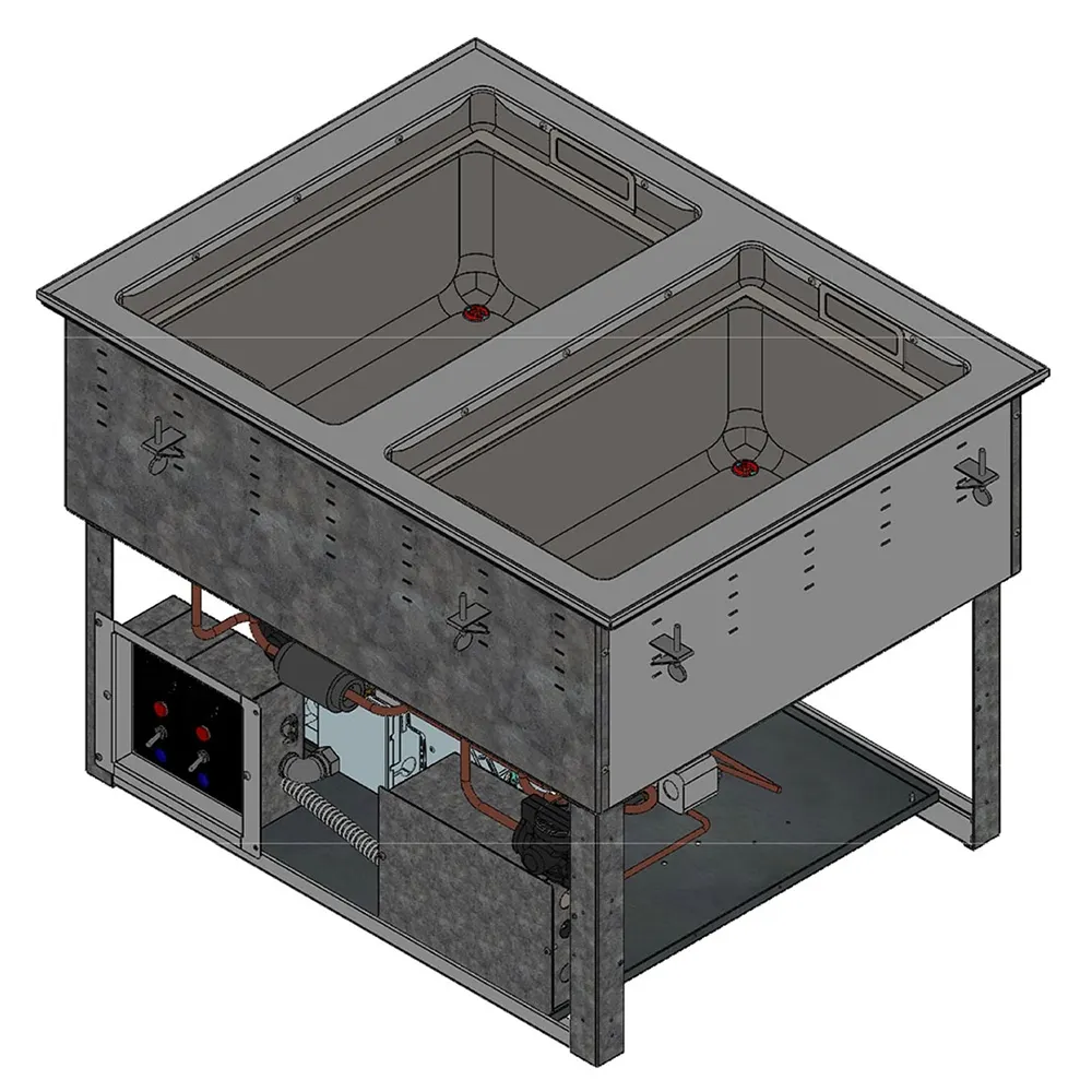 Vollrath FC-6HC-02208 Hot/Cold Well, Drop-In, Top Mount, (2) Pan