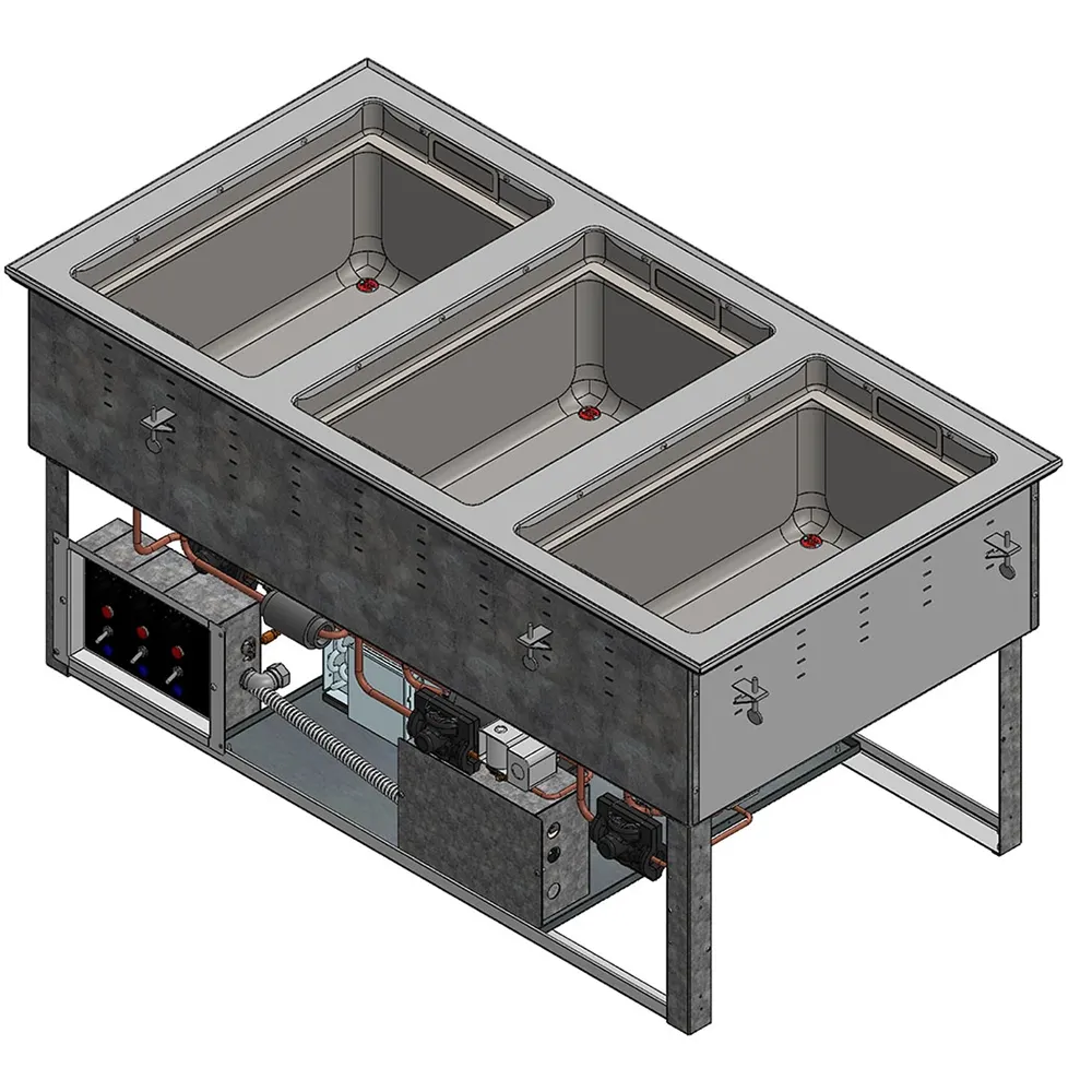 Vollrath FC-6HC-03208 Hot/Cold Well, Drop-In, Top Mount, (3) Pan
