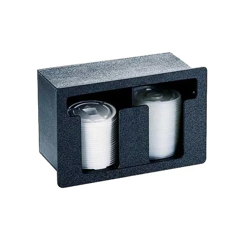 Vollrath FML-2 Flush Mount Lid Holder, 2-Column Horizontal, 11"W × 5-3/8"D × 7-1/4"H, Black Plastic