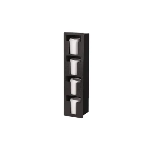 Vollrath FML-4V Flush Mount Lid Holder, 4 Columns, Vertical, 6-1/2"W x 5-3/8"D x 25-1/2"H, Black Plastic