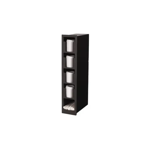 Vollrath FML-4VS Lid/Straw Holder, 4 Lid & 1 Straw Columns, 6-1/2"W x 13"D x 31-1/2"H, Black