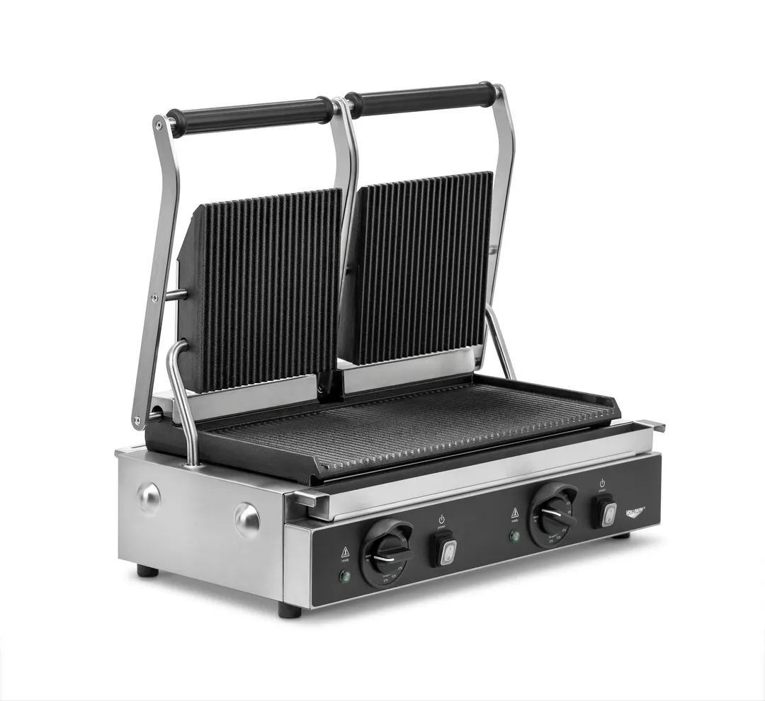 Vollrath PSG4-DG208240-C Double Cast Iron Sandwich Grill w/ Grooved Plates for Canadian Use