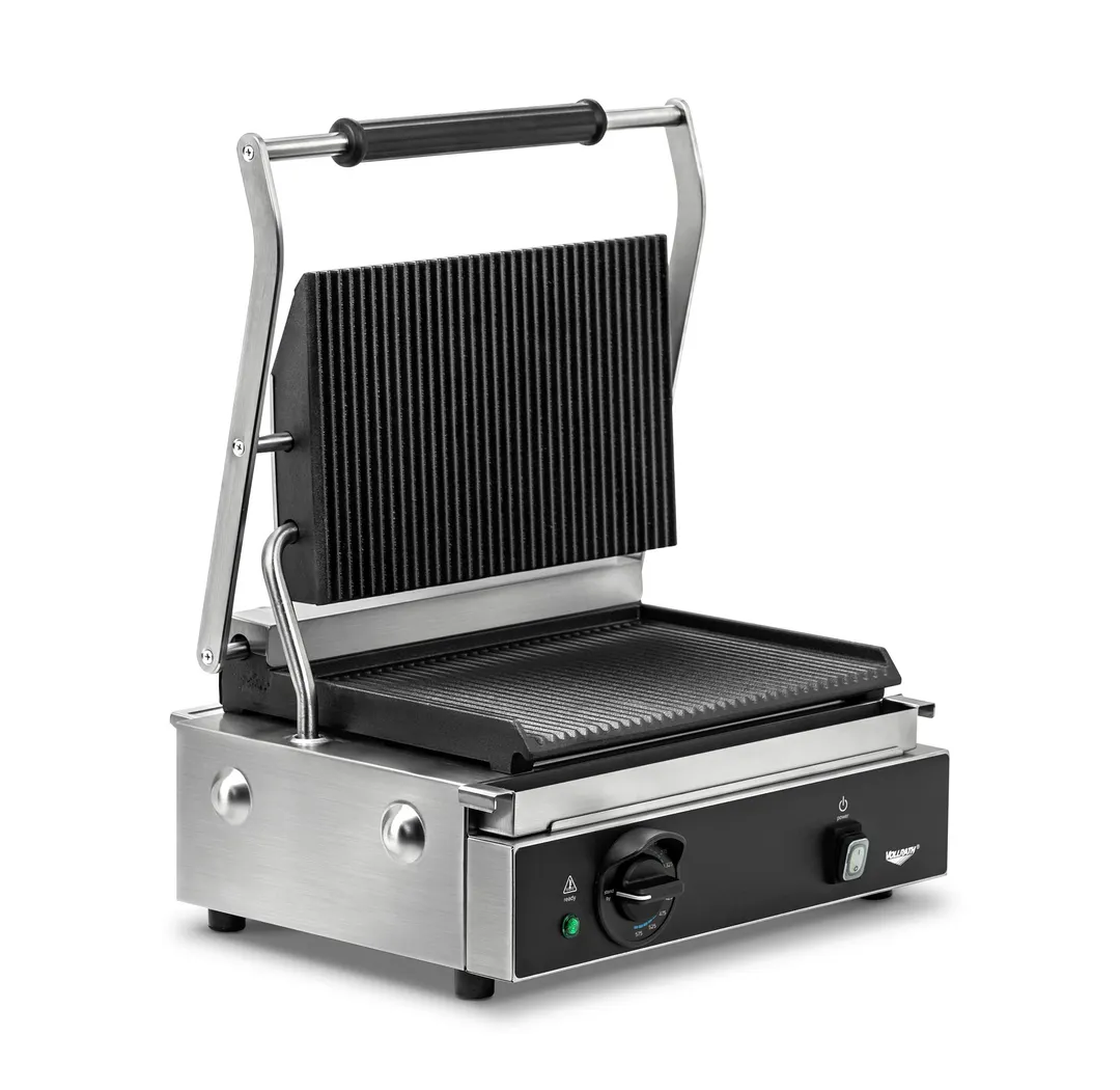 Vollrath PSG4-SG120-C Single Cast Iron Panini Sandwich Grill w/ Grooved Plates for Canadian Use