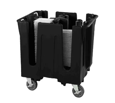 Vollrath SAC-4A-06 Traex Adjustable Dish Caddy, 4 Compartments, 220 Plates, 30-1/2H, Black Plastic, NSF