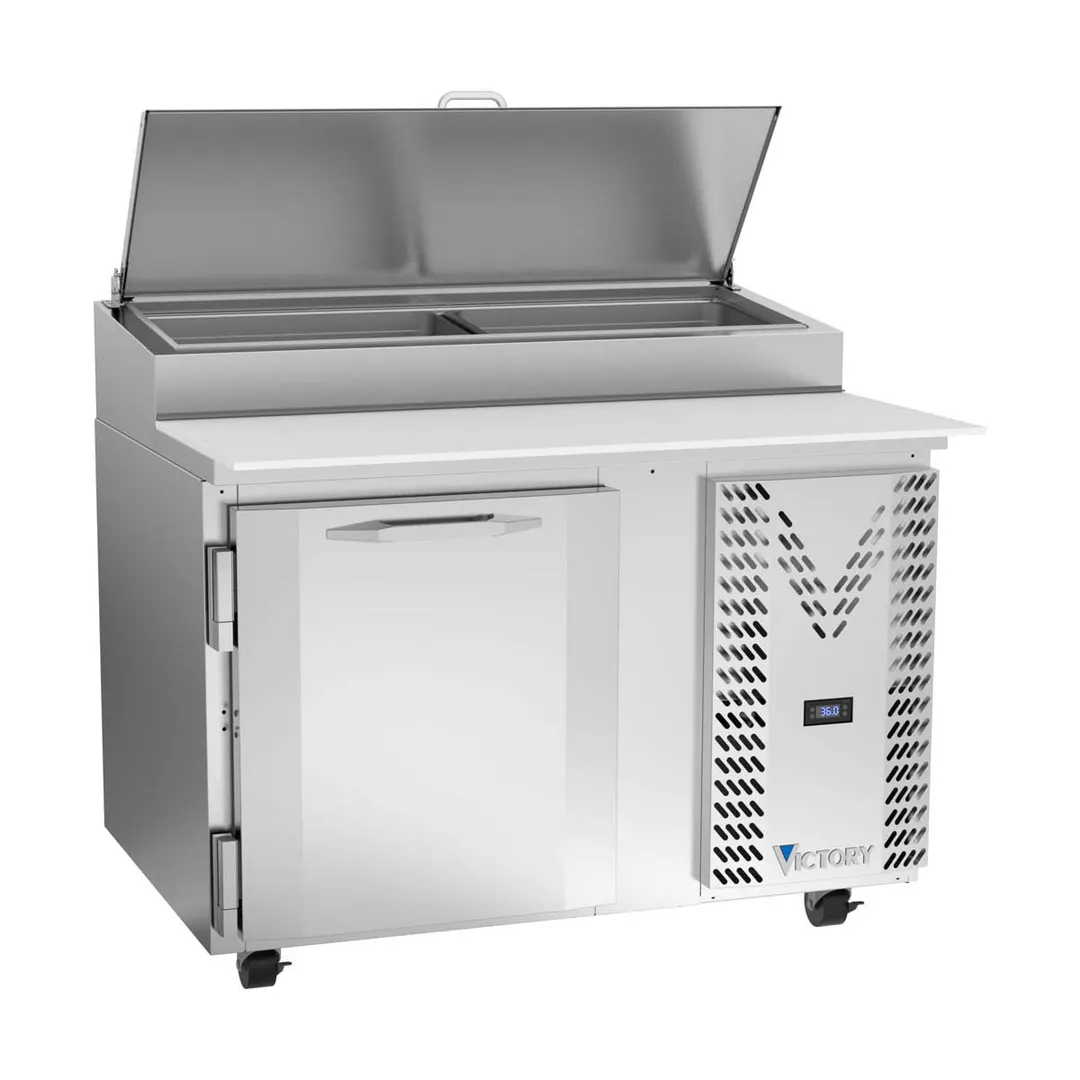 Victory VPP46HC 46" 1-Section Refrigerated Pizza Prep Table w/ 1 Door, 12 cu. ft.