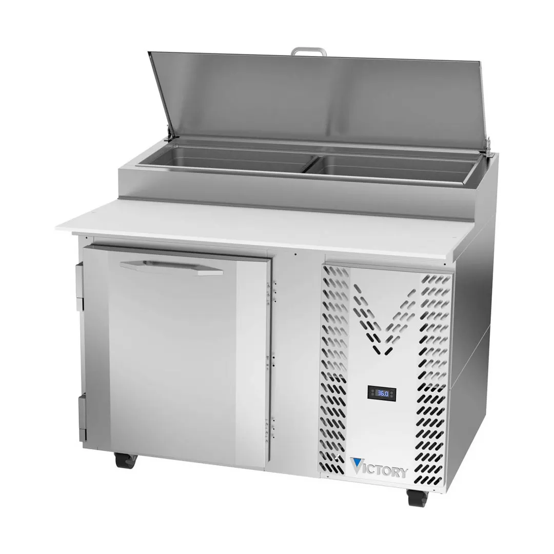 Victory VPP46HC 46" 1-Section Refrigerated Pizza Prep Table w/ 1 Door, 12 cu. ft.
