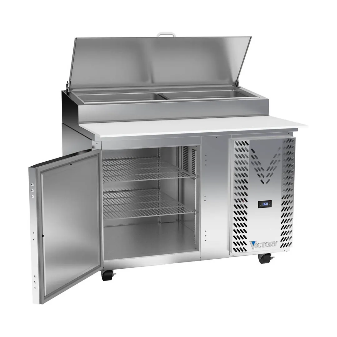 Victory VPP46HC 46" 1-Section Refrigerated Pizza Prep Table w/ 1 Door, 12 cu. ft.
