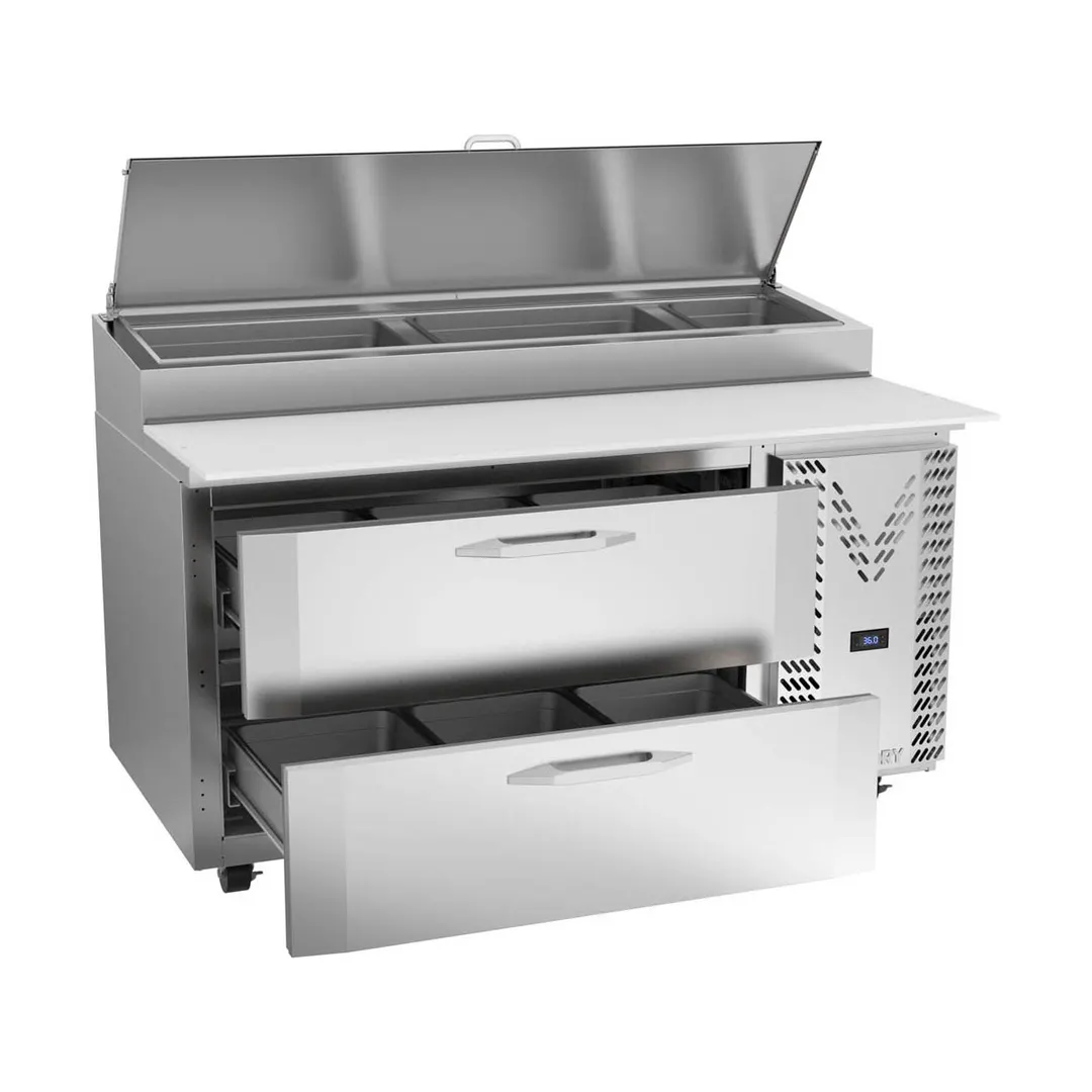 Victory VPPD60HC-2 60" 1-Section Refrigerated Pizza Prep Table w/ 2 Drawers, 17.76 cu. ft.