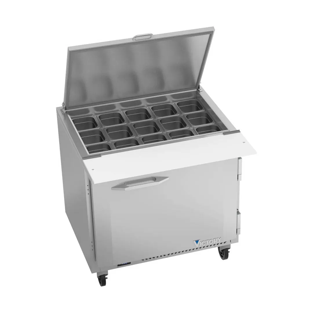 Victory VSP36HC-15B 36" Mega Top Sandwich/Salad Prep Table w/ 1 Door, 15 Pans