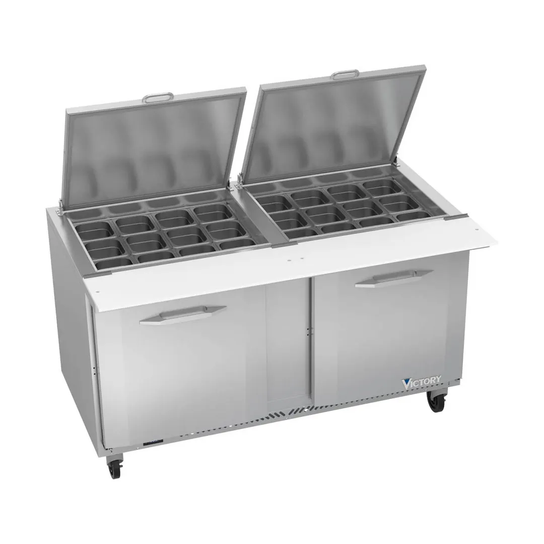 Victory VSP60HC-24B 60" Mega Top Sandwich/Salad Prep Table w/ 2 Doors, 24 Pans