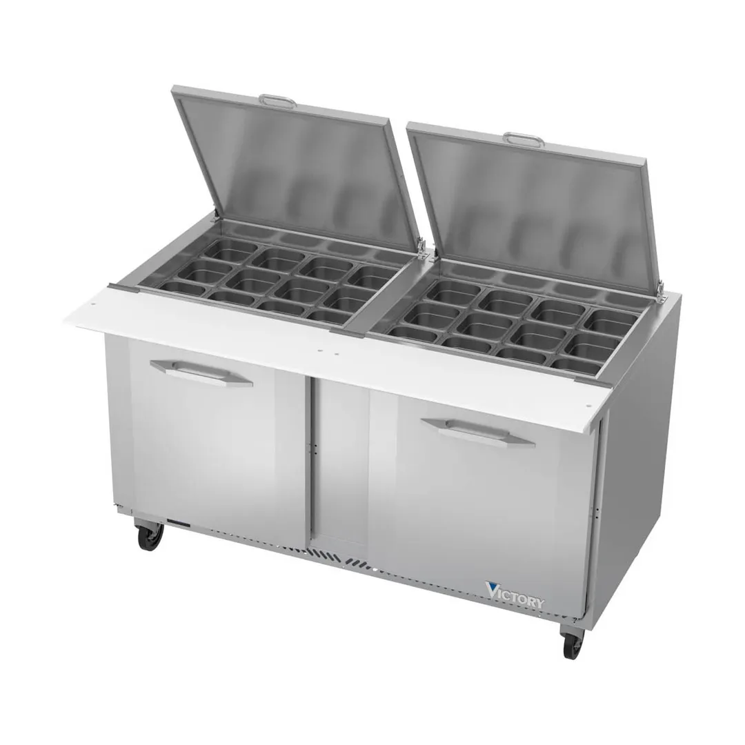 Victory VSP60HC-24B 60" Mega Top Sandwich/Salad Prep Table w/ 2 Doors, 24 Pans