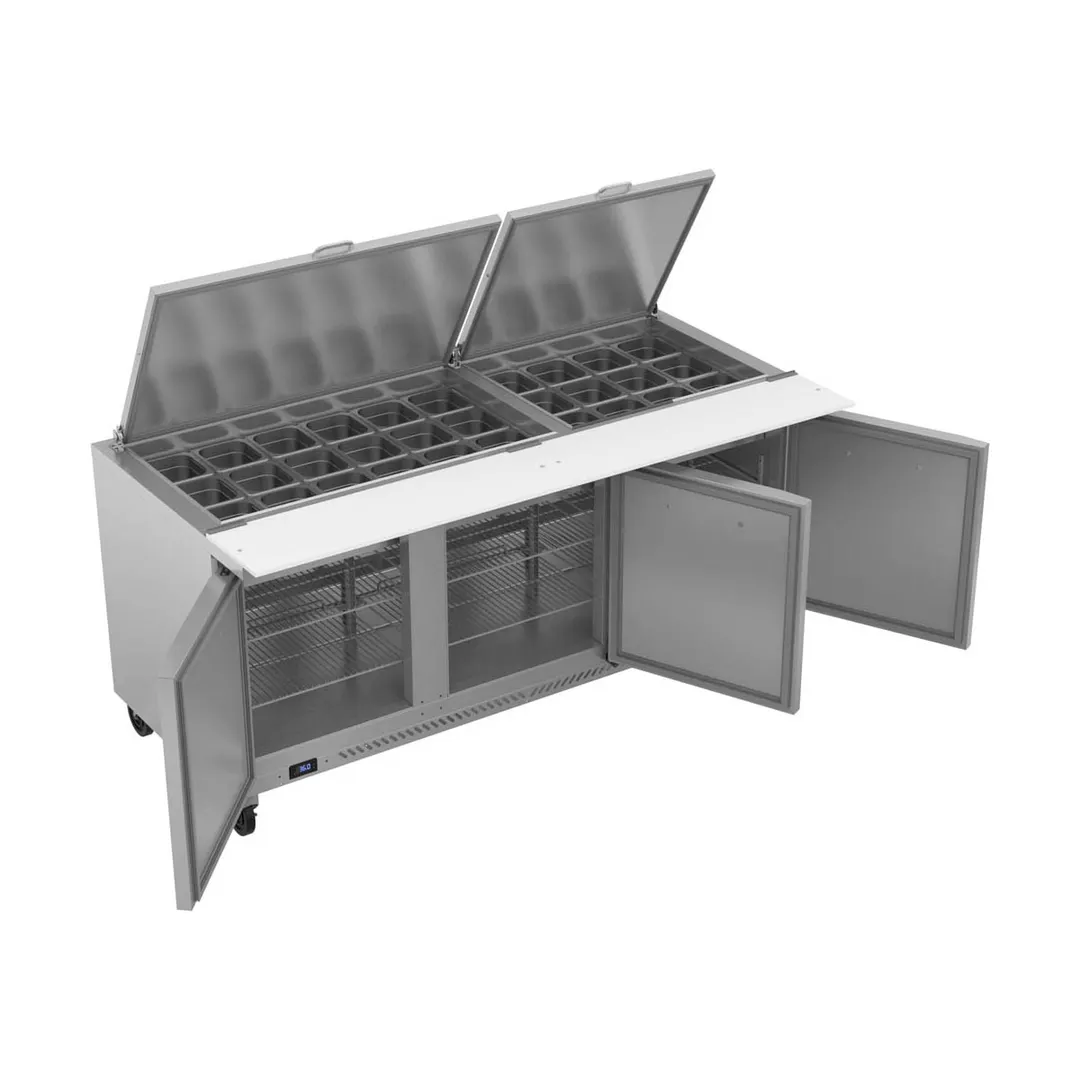 Victory VSP72HC-30B 72" Mega Top Sandwich/Salad Prep Table w/ 3 Doors, 30 Pans