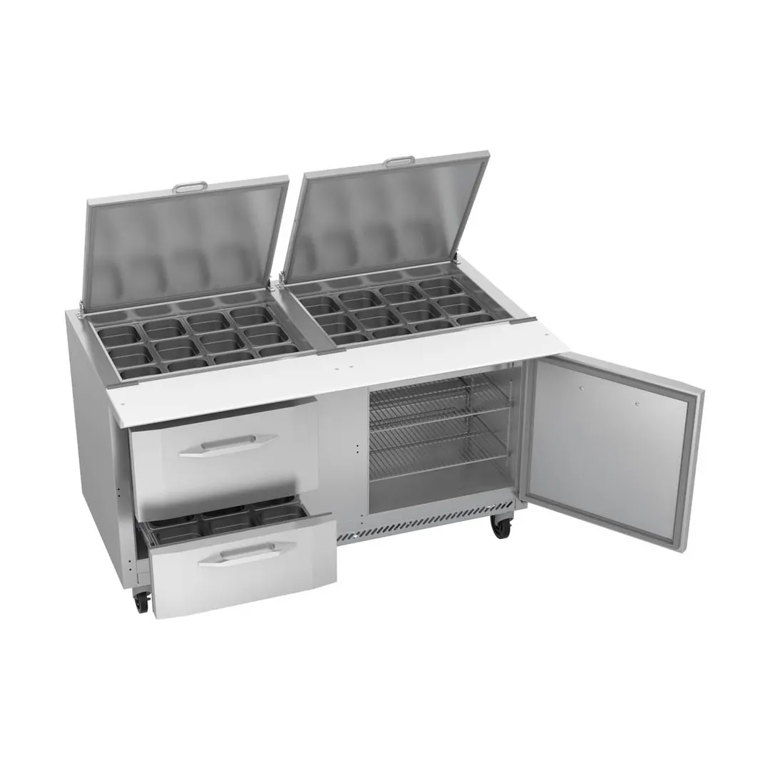 Victory VSPD60HC-24B-2 60" Mega Top Sandwich/Salad Prep Table w/ 2 Drawers & 1 Door, 24 Pans
